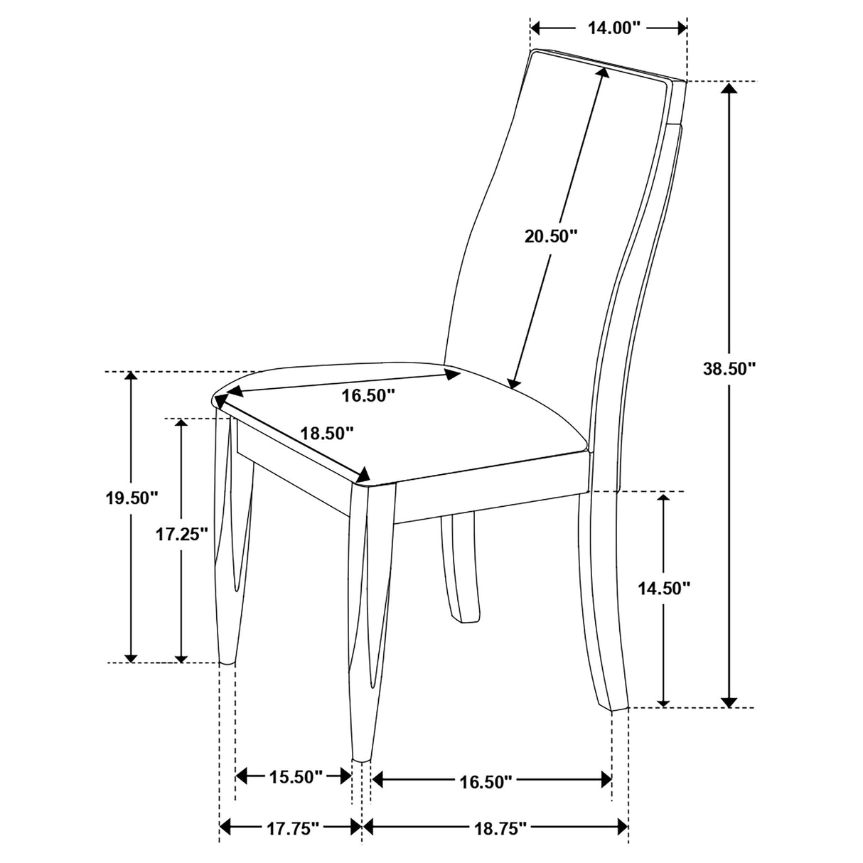 Side Chair - Wes Upholstered Side Chair (Set of 2) Grey and Dark Walnut