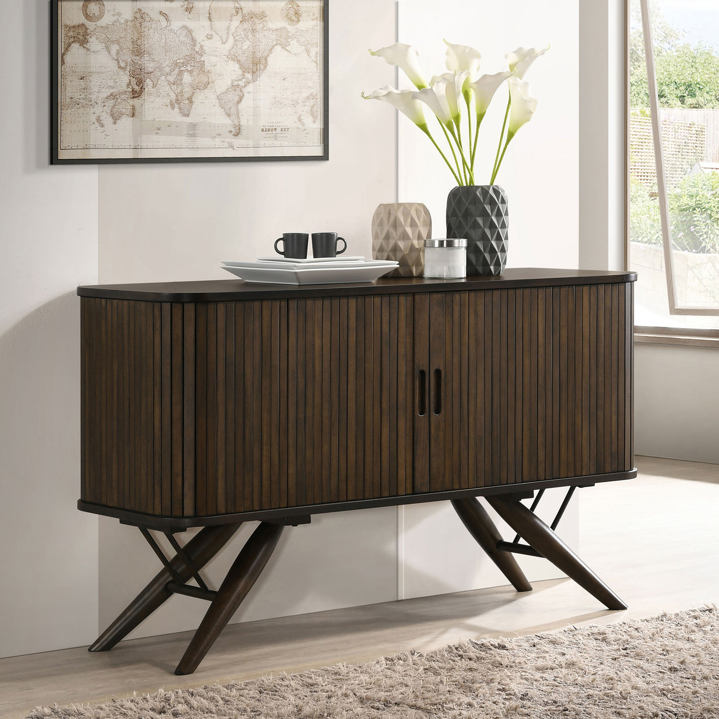 Sideboard - Wes 2-door Rectangular Server Dark Walnut