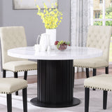 Dining Table - Sherry Round Dining Table Rustic Espresso and White