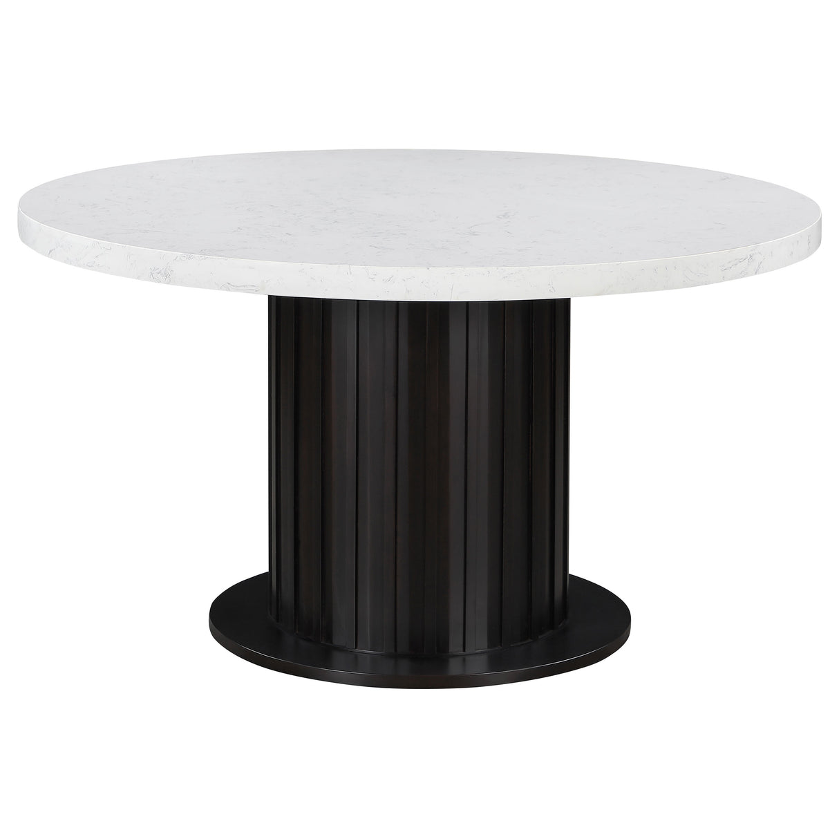 Dining Table - Sherry Round Dining Table Rustic Espresso and White