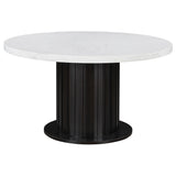 Dining Table - Sherry Round Dining Table Rustic Espresso and White