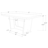 Sherry 5-piece Rectangular Marble Top Dining Table Set Grey
