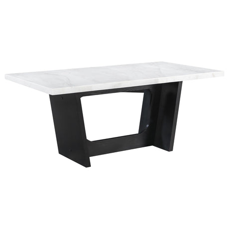 Sherry 5 - piece Rectangular Marble Top Dining Set Sand and White | Coaster | Home Elegance USA