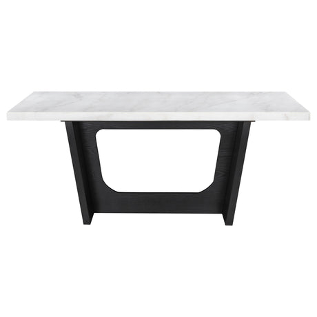 Sherry 7 - piece Rectangular Marble Top Dining Set Brown and White | Coaster | Home Elegance USA