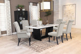 Sherry 7 - piece Rectangular Marble Top Dining Set Sand and White - 115511 - S7S - image - 1