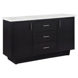 Sideboard - Sherry 3-drawer Marble Top Dining Sideboard Server White and Rustic Espresso