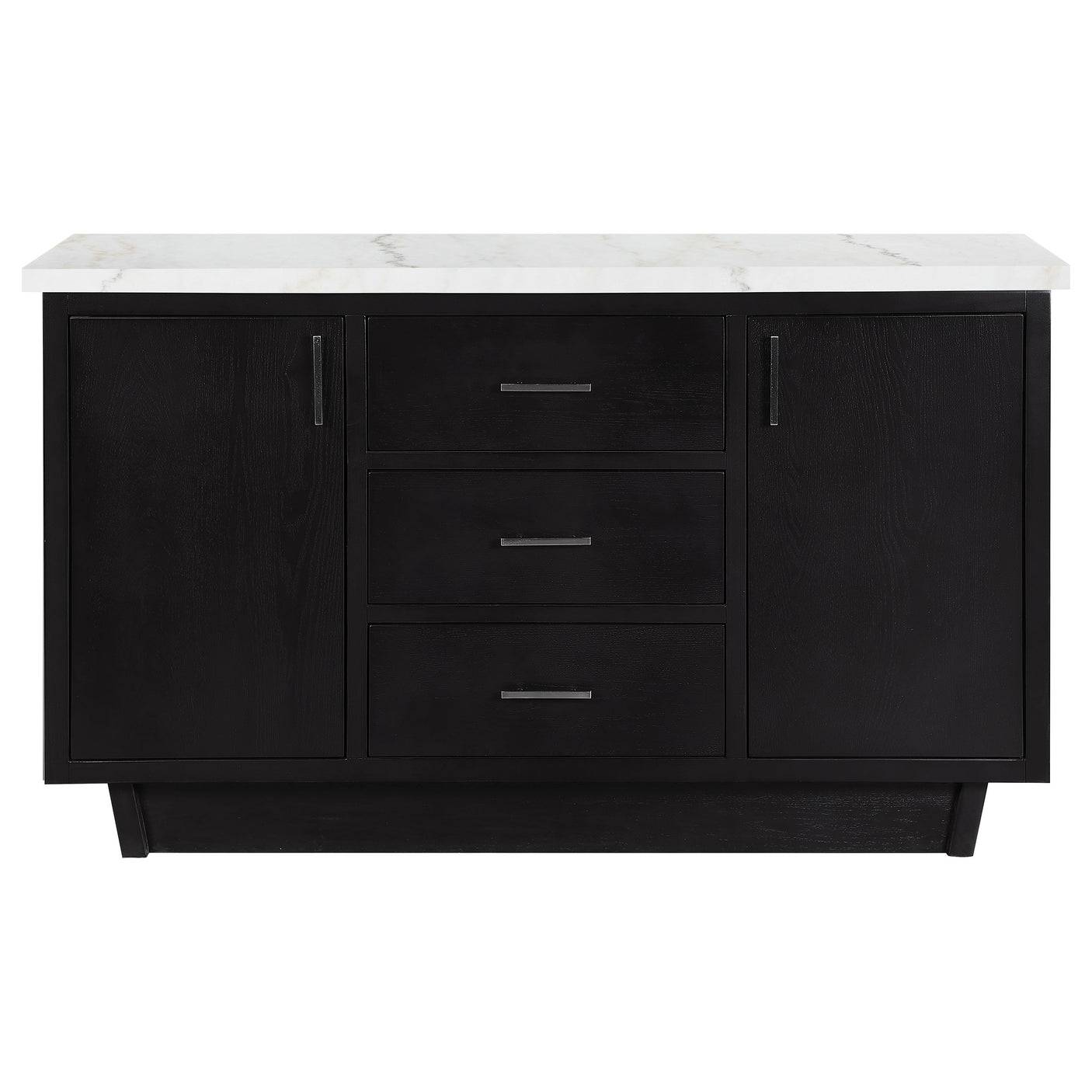 Sideboard - Sherry 3-drawer Marble Top Dining Sideboard Server White and Rustic Espresso