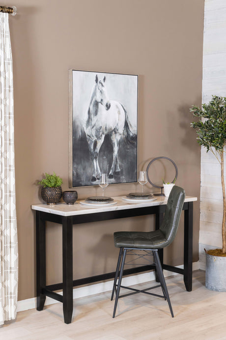 Counter Height Dining Table - Toby Rectangular Marble Top Counter Height Table Espresso and White