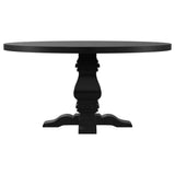 Florence Round 60-inch Pedestal Base Dining Table Black - Home Elegance USA