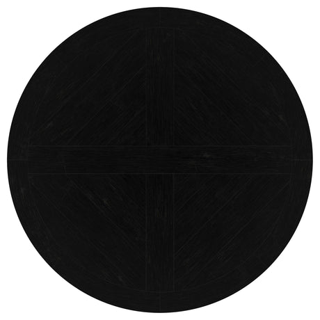 Florence Round 60-inch Pedestal Base Dining Table Black - Home Elegance USA