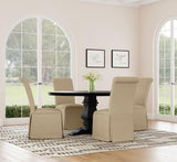 Florence Round 60-inch Pedestal Base Dining Table Black - Home Elegance USA