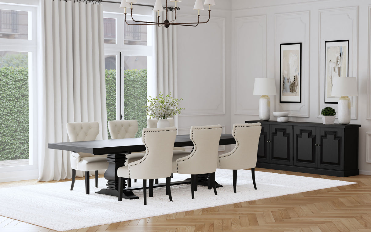 Florence 7-piece 126-inch Extension Dining Table Set Beige - Home Elegance USA