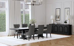 Florence 7-piece 126-inch Extension Dining Table Set Grey - Home Elegance USA