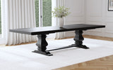 Florence 126-inch Extension Dining Table Distressed Black - Home Elegance USA