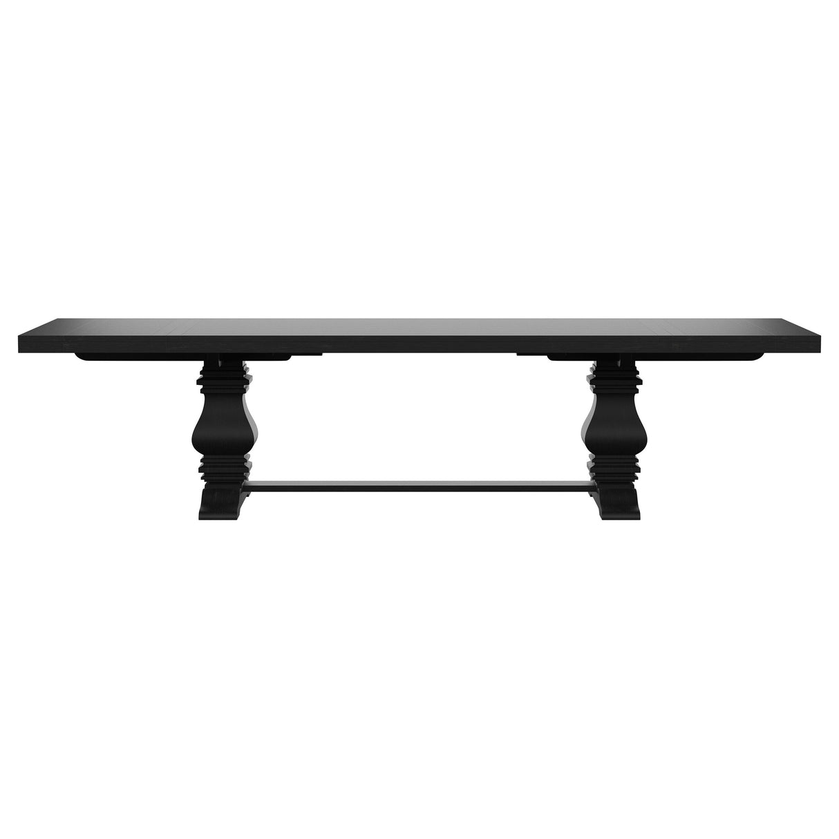 Florence 126-inch Extension Dining Table Distressed Black - Home Elegance USA