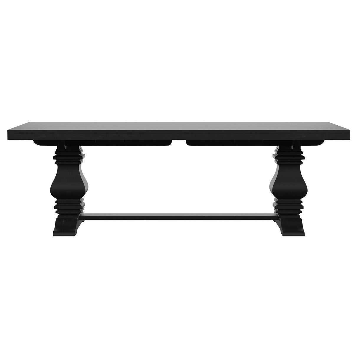 Florence 126-inch Extension Dining Table Distressed Black - Home Elegance USA