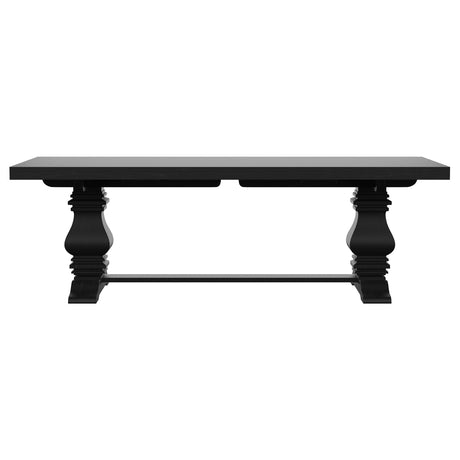 Florence 126-inch Extension Dining Table Distressed Black - Home Elegance USA
