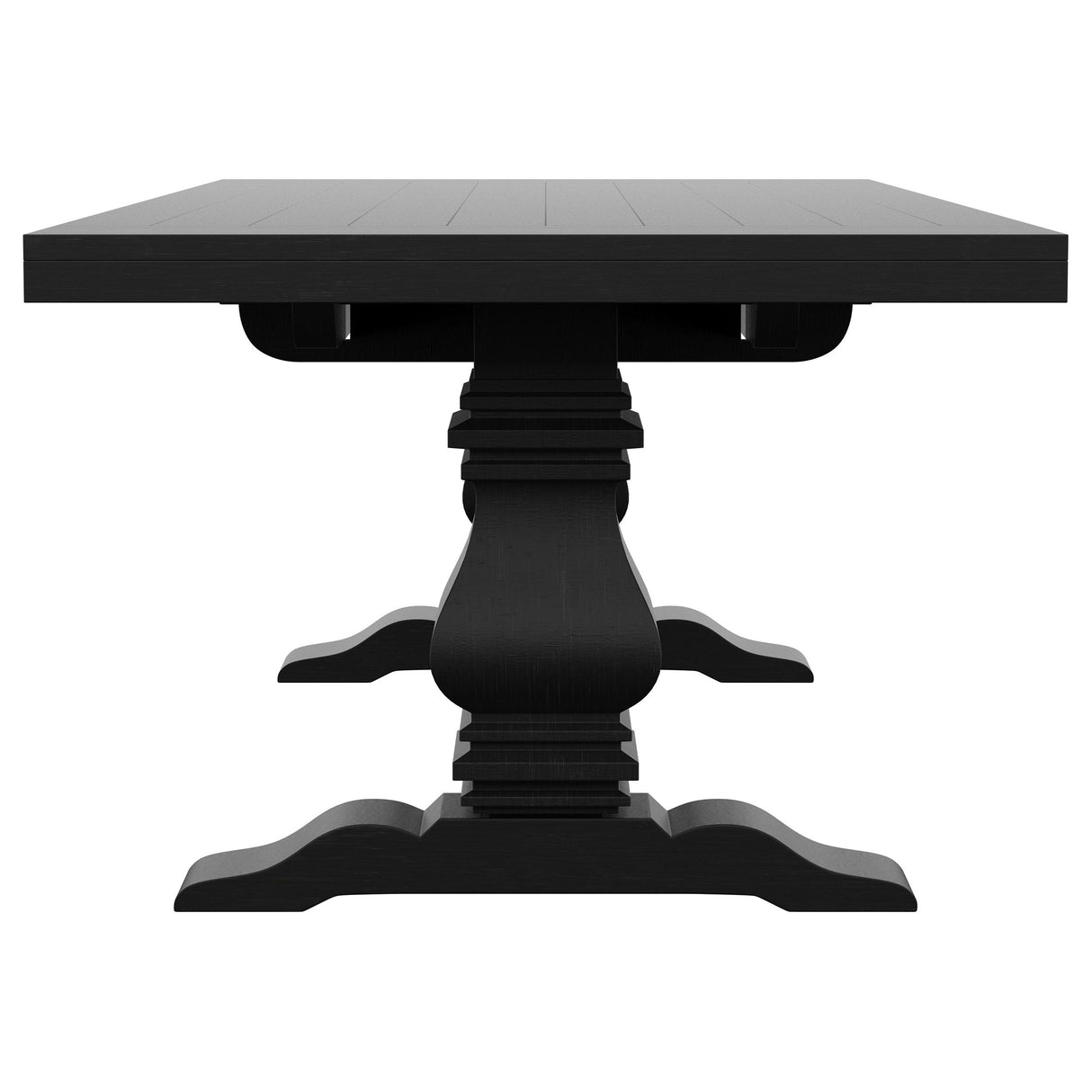 Florence 126-inch Extension Dining Table Distressed Black - Home Elegance USA