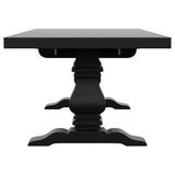 Florence 126-inch Extension Dining Table Distressed Black - Home Elegance USA