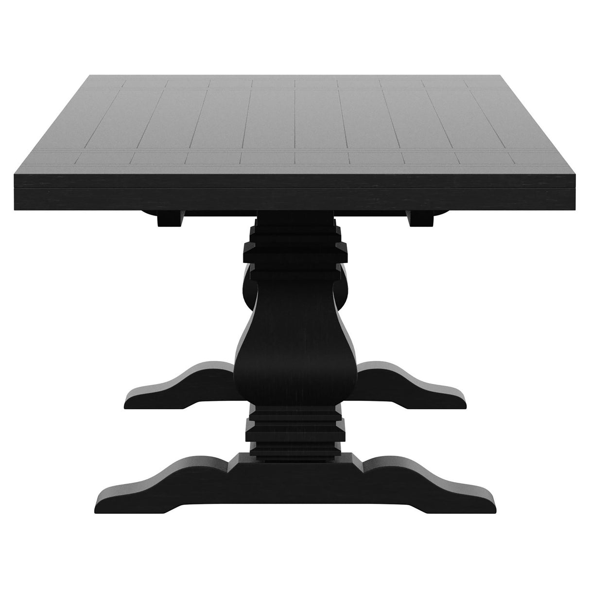 Florence 126-inch Extension Dining Table Distressed Black - Home Elegance USA