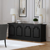Florence 4-door Dining Sideboard Buffet Distressed Black - Home Elegance USA