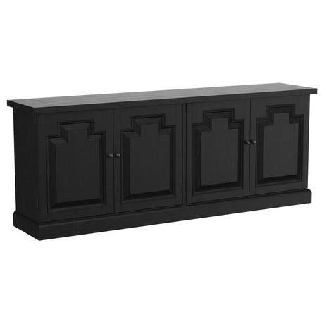 Florence 4-door Dining Sideboard Buffet Distressed Black - Home Elegance USA