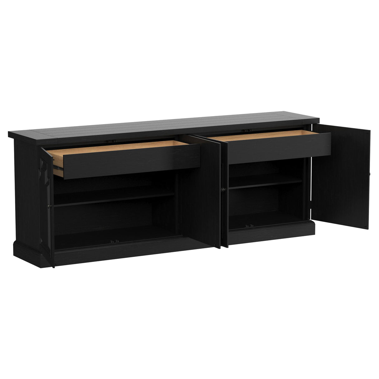 Florence 4-door Dining Sideboard Buffet Distressed Black - Home Elegance USA