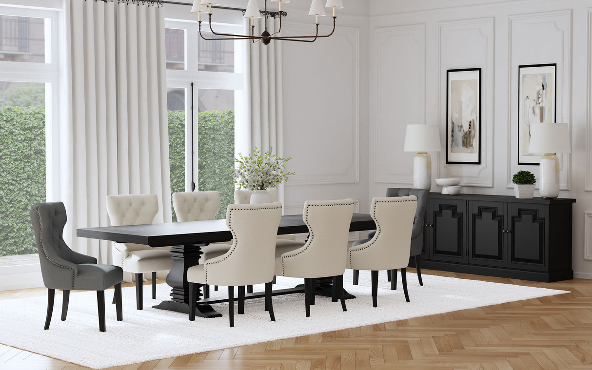 Florence 4-door Dining Sideboard Buffet Distressed Black - Home Elegance USA