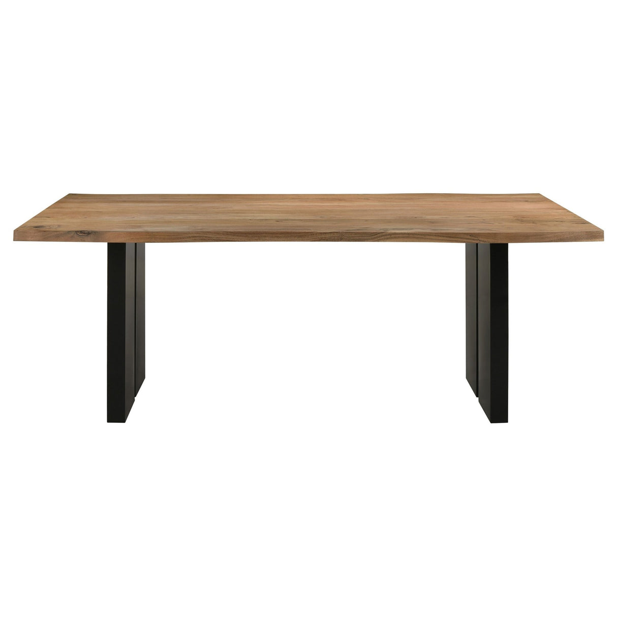 Bradshaw Rectangular Live Edge Dining Table Natural Acacia and Black | Coaster | Home Elegance USA