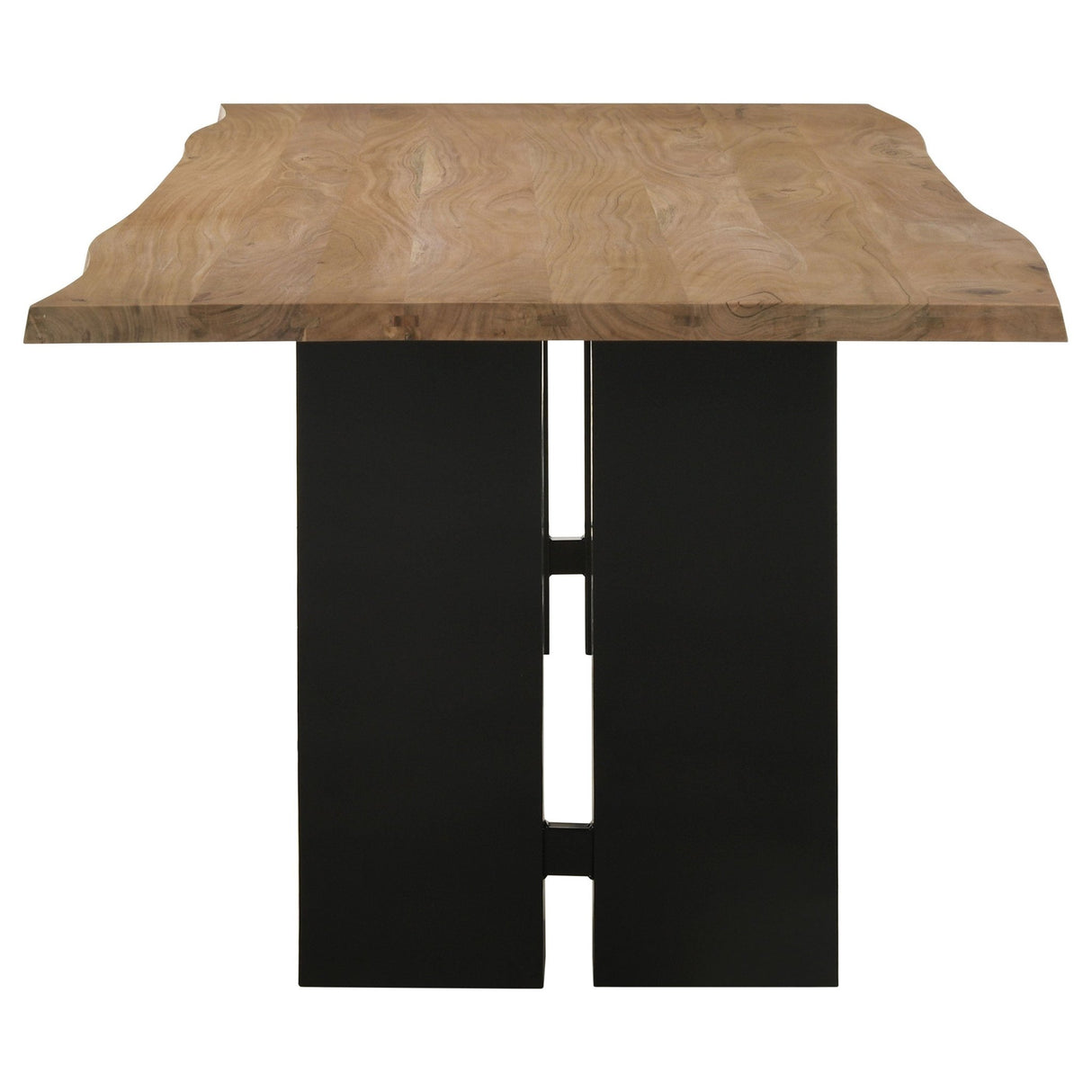 Bradshaw Rectangular Live Edge Dining Table Natural Acacia and Black | Coaster | Home Elegance USA