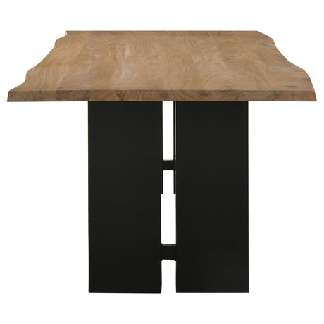 Dining Table - Bradshaw Rectangular Live Edge Dining Table Natural Acacia and Black