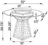 Dining Table - Quinn Hexagon Pedestal Glass Top Dining Table Mirror