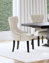 Baney Fabric Upholstered Dining Side Chair Beige and Black - Home Elegance USA