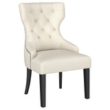 Baney Fabric Upholstered Dining Side Chair Beige and Black - Home Elegance USA