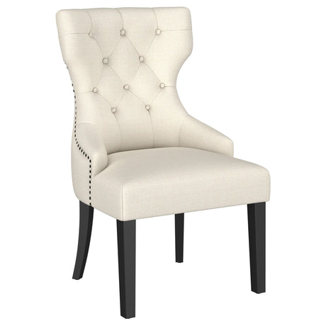 Baney Fabric Upholstered Dining Side Chair Beige and Black - Home Elegance USA