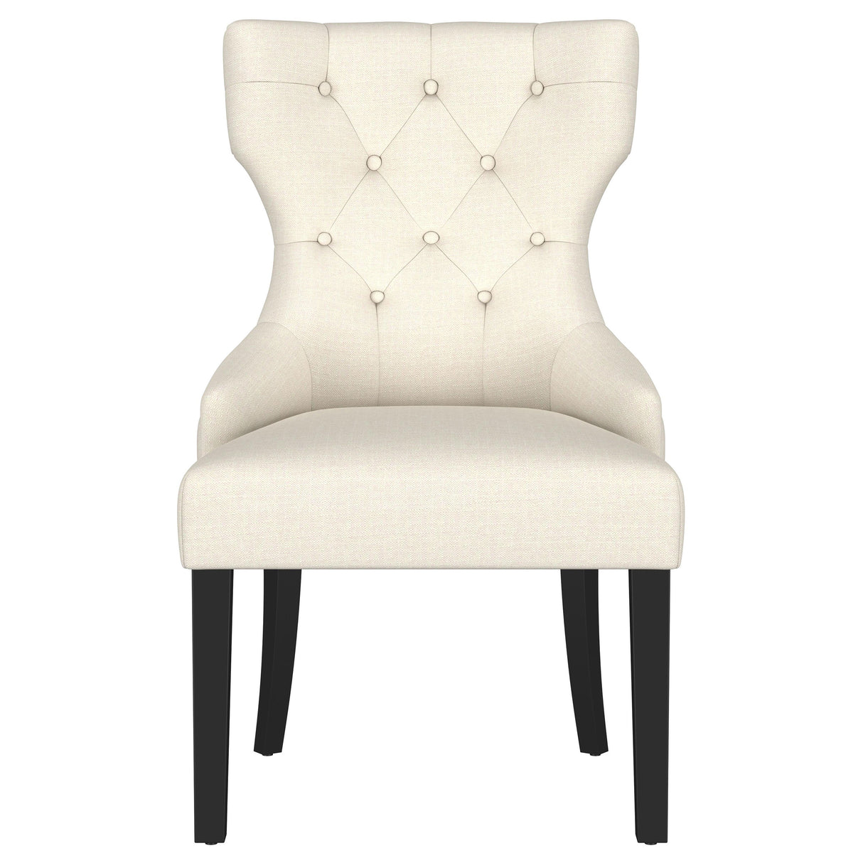 Baney Fabric Upholstered Dining Side Chair Beige and Black - Home Elegance USA