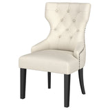 Baney Fabric Upholstered Dining Side Chair Beige and Black - Home Elegance USA