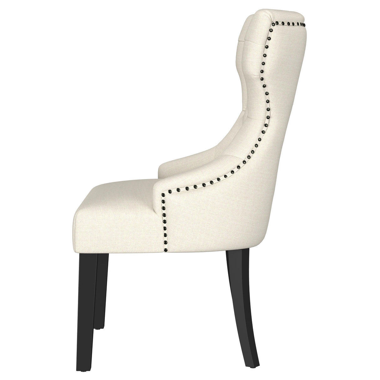 Baney Fabric Upholstered Dining Side Chair Beige and Black - Home Elegance USA