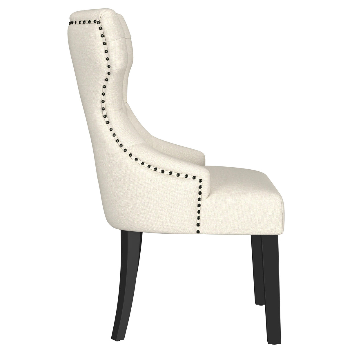 Baney Fabric Upholstered Dining Side Chair Beige and Black - Home Elegance USA
