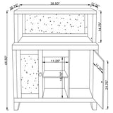 Bar Cabinet - Yvaine 2-door Mirrored Wine Cabinet with Faux Crystal Inlay Silver