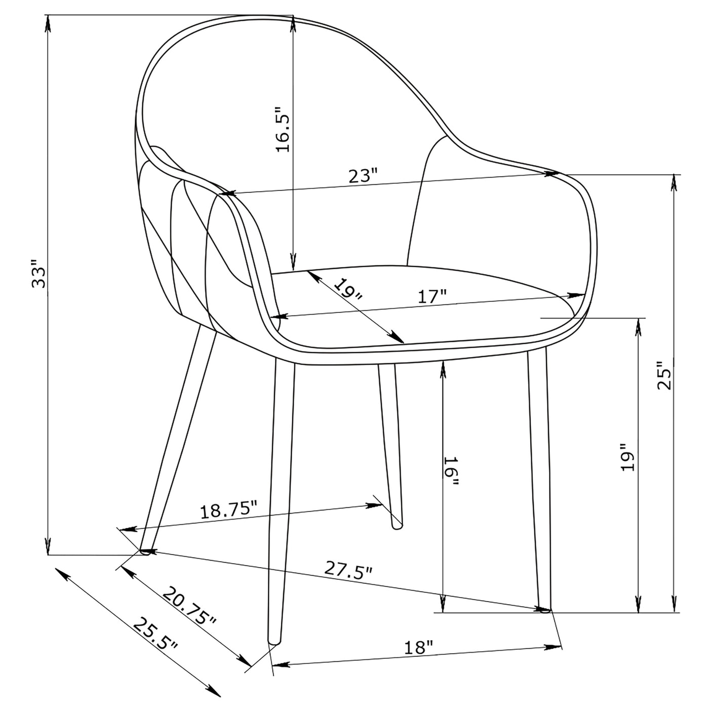 Arm Chair - Emma Upholstered Dining Arm Chair Fog Grey and Black (Set of 2)