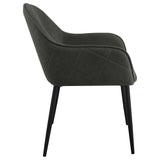 Arm Chair - Emma Upholstered Dining Arm Chair Charcoal and Black (Set of 2)