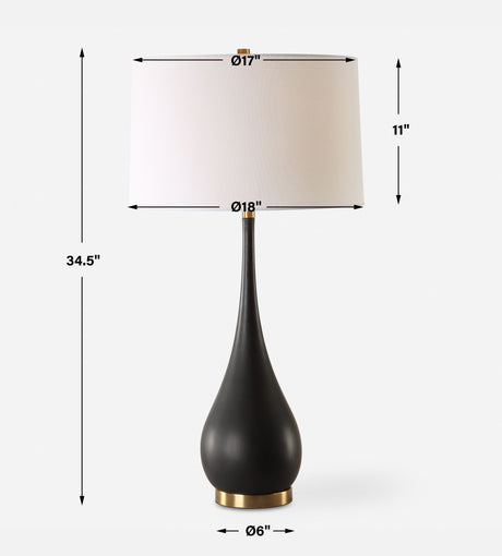 Nocturnal Black Table Lamp by Uttermost - View 8