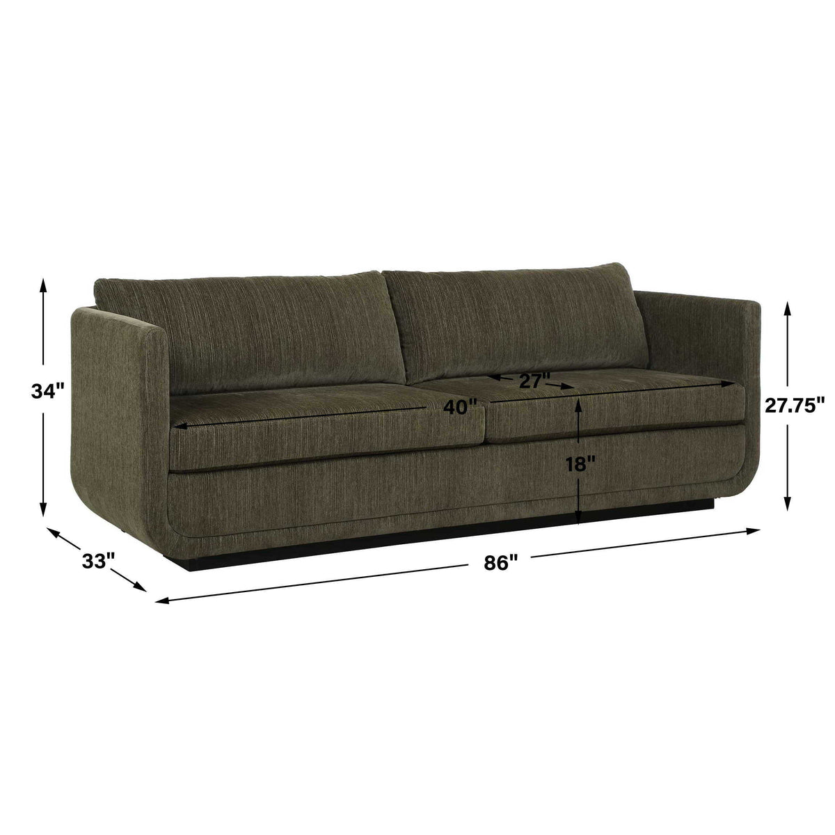 Abound Sofa Herb - Dark Green by Uttermost - View 10