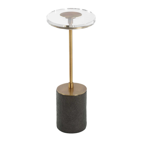 Kaufman Crystal Accent Table Black / Brass - Black / Gold by Uttermost - View 3