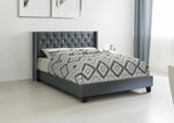 Contemporary Style 1pc Full Size Bed Diamond Tufted Headboard Plastic legs Blue Gray Finish Bedroom Furniture