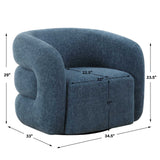 Junie Swivel Barrel Chair - Blue by Uttermost - View 11