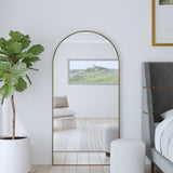 Crosley Arch Mirror Antique Brass - Yellow by Uttermost - View 6