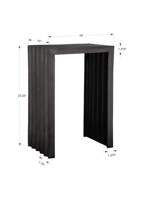 In The Groove Aluminum Accent Table - Black by Uttermost - View 6