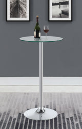 Bar Table - Abiline Glass Top Round Bar Table Chrome